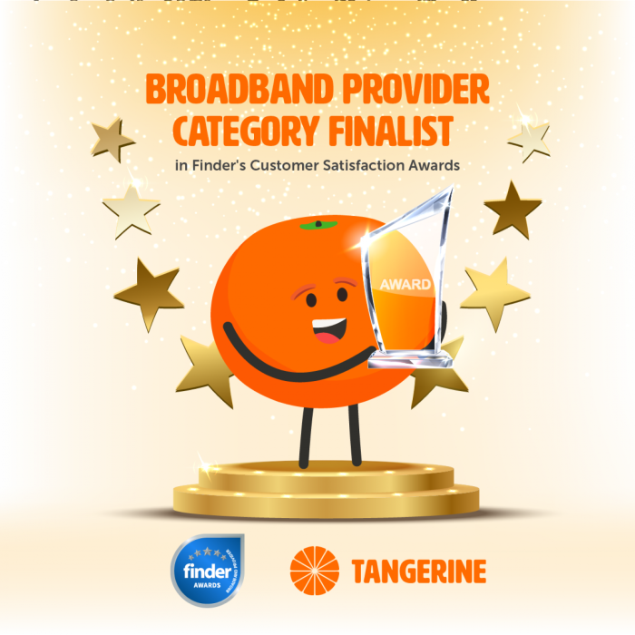 Tangerine named finalist in the Broadband category of the Finder Telco Awards
